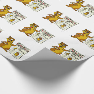 Cute Cartoon Groundhog w/Groundhog Day Newpaper Cadeaupapier