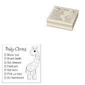 Cute Cartoon Guraffe Daily Chores List Rubberstempel (Gestempeld)