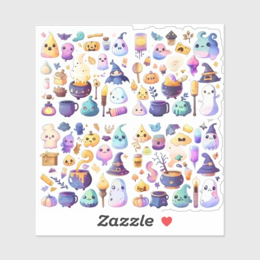 Cute cartoon halloween sticker (Vel)