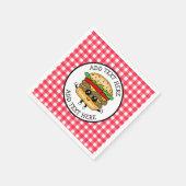 Cute Cartoon Hamburger Barbecue of Birthday Party Servet (Hoek)