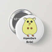 Cute Cartoon Hamsters Rule Button (Voorkant /achterkant)