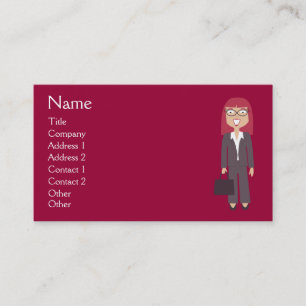 Cute Cartoon Happy Business Red Custom Visitekaartje