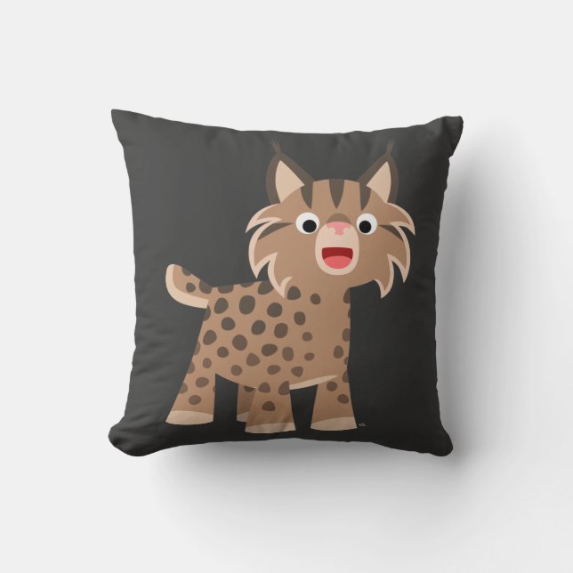 Cute Cartoon Happy Lynx Pillow Kussen (Voorkant)