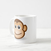 Cute Cartoon Happy Monkey Face Koffiemok (Voorkant links)