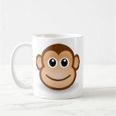 Cute Cartoon Happy Monkey Face Koffiemok (Links)