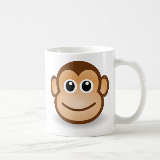 Cute Cartoon Happy Monkey Face Koffiemok (Rechts)