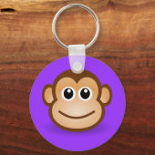 Cute Cartoon Happy Monkey Face Sleutelhanger (Voorkant)