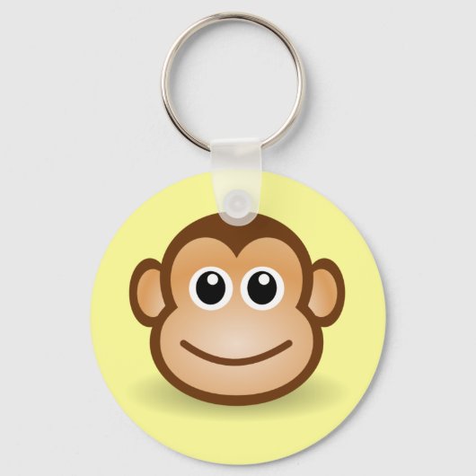 Cute Cartoon Happy Monkey Face Sleutelhanger (Voorkant)