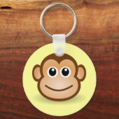 Cute Cartoon Happy Monkey Face Sleutelhanger (Voorkant)