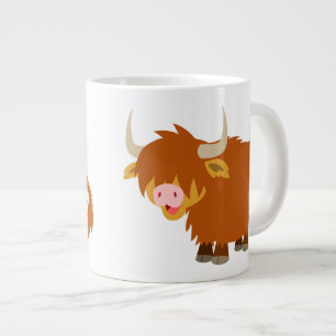 Cute Cartoon Highland Koe Extra Grote Beker