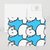 Cute Cartoon Hippo Briefkaart (Voorkant / Achterkant)