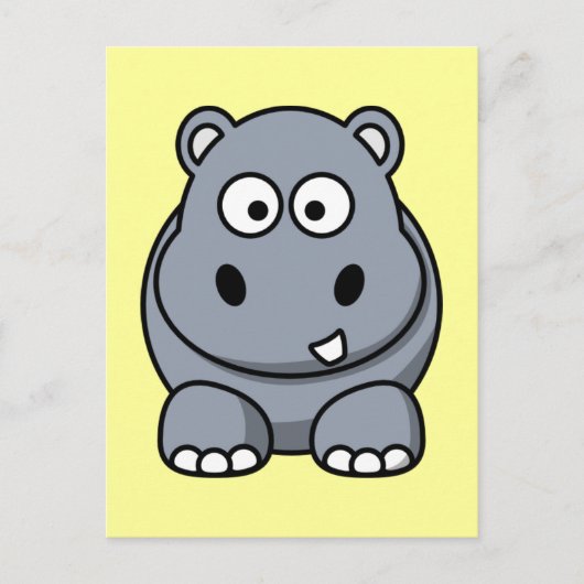 Cute Cartoon Hippo Briefkaart (Voorkant)