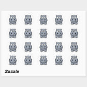 Cute Cartoon Hippo Ronde Sticker (Vel)