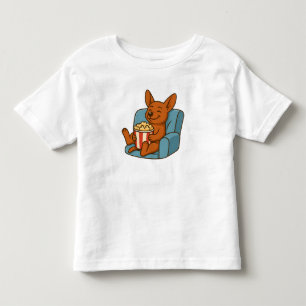 Cute Cartoon Hond Eet Popcorn Kinderen T-shirt