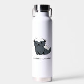 Cute Cartoon Honey Badger Custom Name Waterfles (Voorkant)