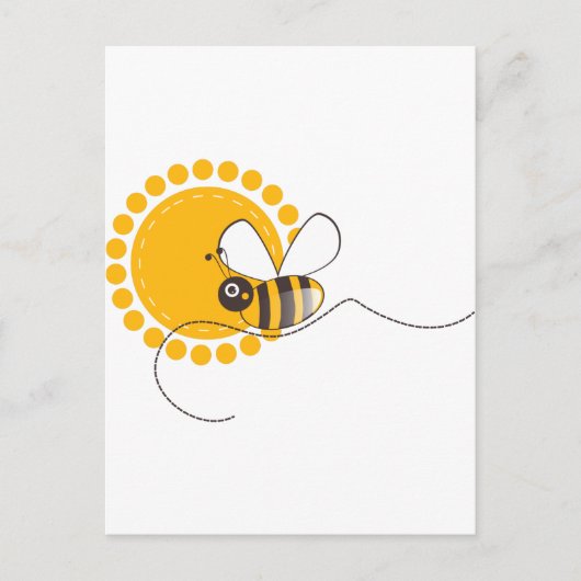 Cute Cartoon Honey Bee Briefkaart (Voorkant)
