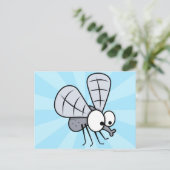 Cute Cartoon House Fly Briefkaart (Staand voorkant)