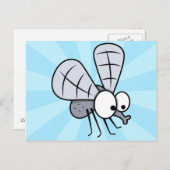 Cute Cartoon House Fly Briefkaart (Voorkant / Achterkant)