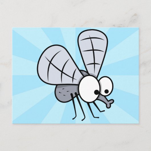 Cute Cartoon House Fly Briefkaart (Voorkant)
