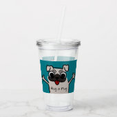 Cute Cartoon Hug a Pug Acryl Drinkbeker (Achterkant)
