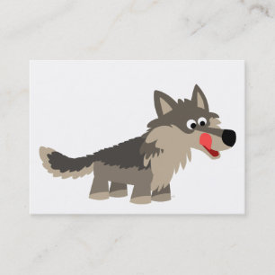 Cute Cartoon Hungry Wolf ACEO/Visitekaartje Visitekaartje