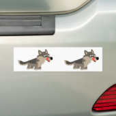 Cute Cartoon Hungry Wolf Bumpersticker (Op auto)