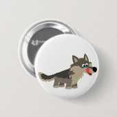 Cute Cartoon Hungry Wolf Button Badge (Voorkant /achterkant)