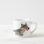Cute Cartoon Hungry Wolf Espresso Mok (Rechts)