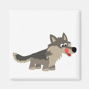 Cute Cartoon Hungry Wolf Magnet Magneet
