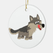 Cute Cartoon Hungry Wolf Ornament (Links)