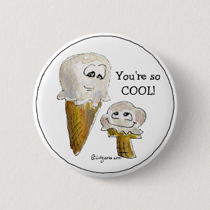 Cute Cartoon Ice Cream Cones Ronde Button 5,7 Cm