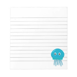Cute Cartoon Jellyfish Lined Notitieblok