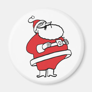 Cute Cartoon Jolly Santa Claus Laughing Ho Ho Ho Magneet