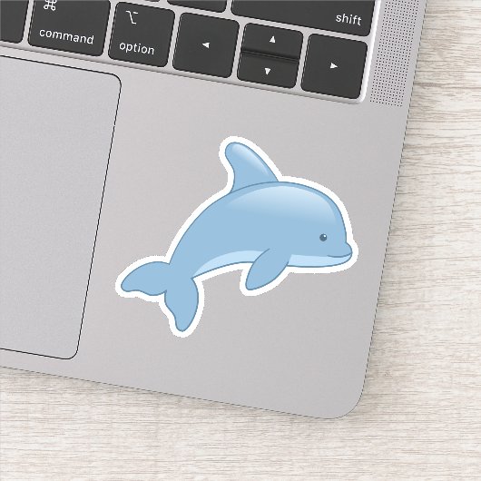 Cute Cartoon Jumping Dolphin Sticker (Detail)