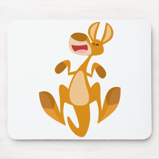 Cute Cartoon Jumping Kangaroo Mousepad Muismat (Voorkant)