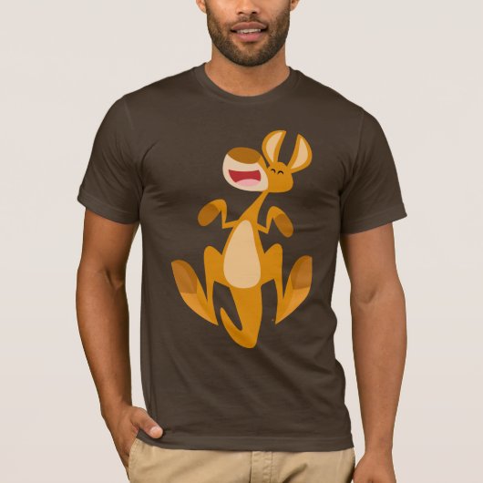 Cute Cartoon Jumping Kangaroo T-Shirt (Voorkant)