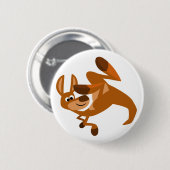 Cute Cartoon Kangaroo's Somersault Button Badge (Voorkant /achterkant)