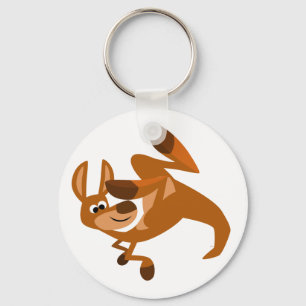 Cute Cartoon Kangaroo's Somersault Sleutelhanger