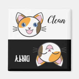 Cute Cartoon Kat Dishwasmachine Magnet Magneet