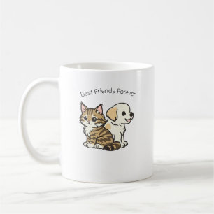 Cute Cartoon Kat en Hond Beste Vrienden Keramische Koffiemok