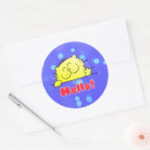 Cute Cartoon Kat Hallo Ronde Sticker (Envelop)