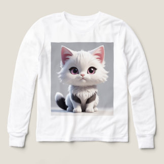 Cute Cartoon Kat Kinderen T-Shirt – Zachte Katoene