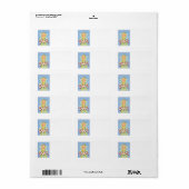 Cute Cartoon kerstengel Halo met Joy Banner Etiket (Full Sheet)