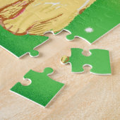 Cute Cartoon kerstkat met Santa Hat Legpuzzel (Zijkant)