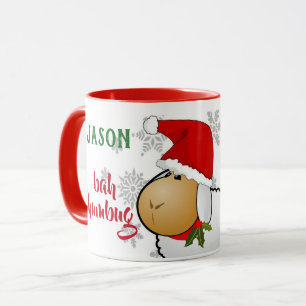 Cute Cartoon Kerstman Schaap Bah Humbug Kerstmoker Mok