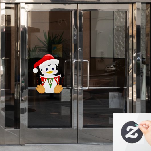 Cute Cartoon Kerstmis Penguin Window Cling Raamsticker (Kantoordeur)