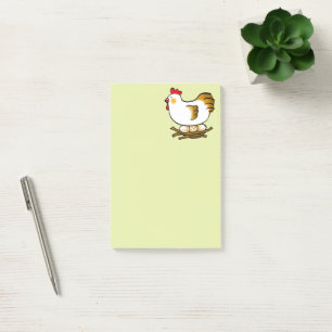 Cute Cartoon Kip op Nest met Boerderij Eieren Post-it® Notes