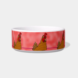 Cute Cartoon kippen Rood Aangepast Pet Bowl Voerbakje