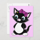 Cute Cartoon Kitten Briefkaart (Voorkant / Achterkant)