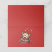 Cute Cartoon Kitten with Hearts (Buitenkant ongevouwen)